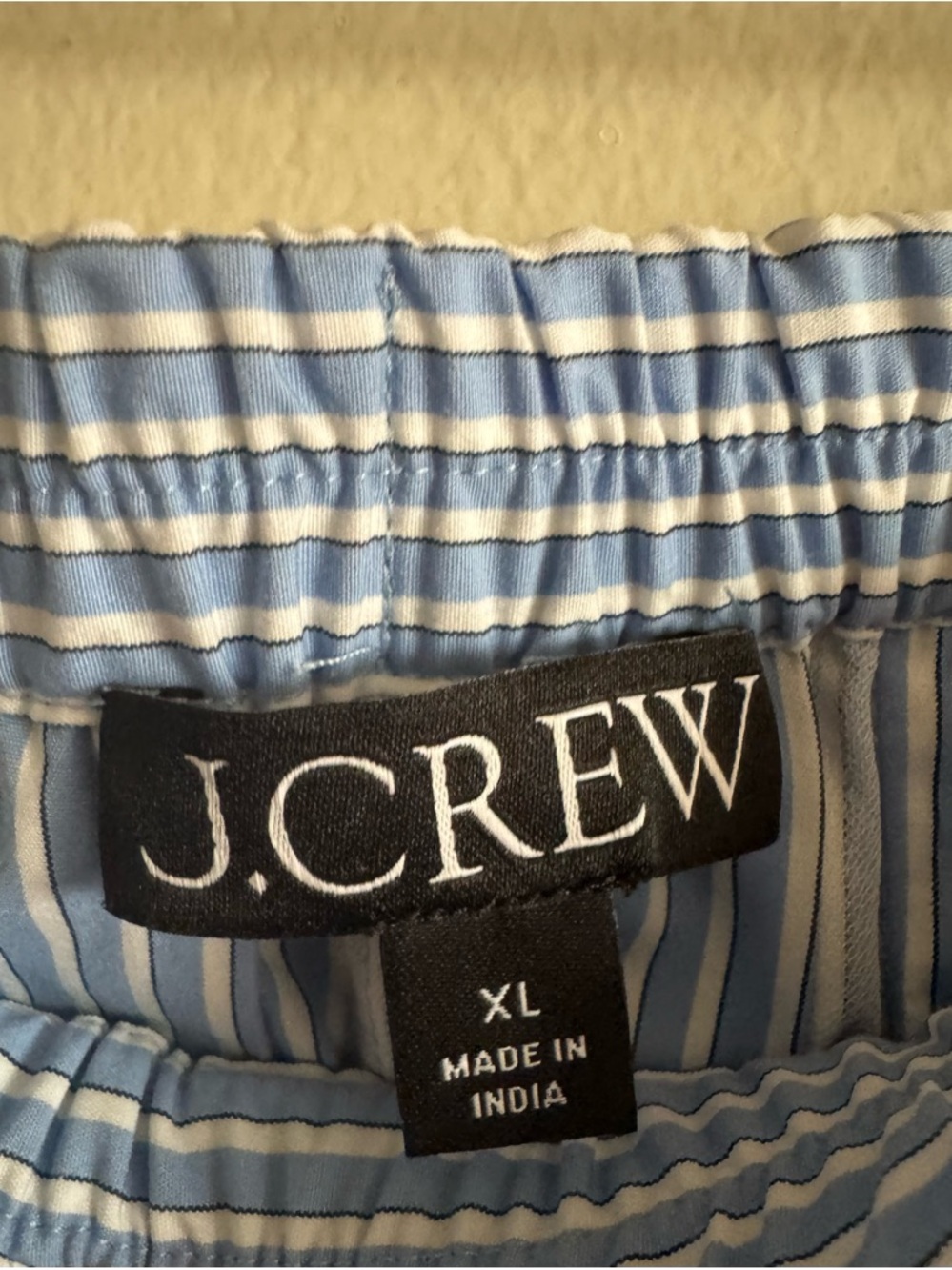 J. Crew Blue Striped Drawstring Pleated Skirt - Picture 2 of 5